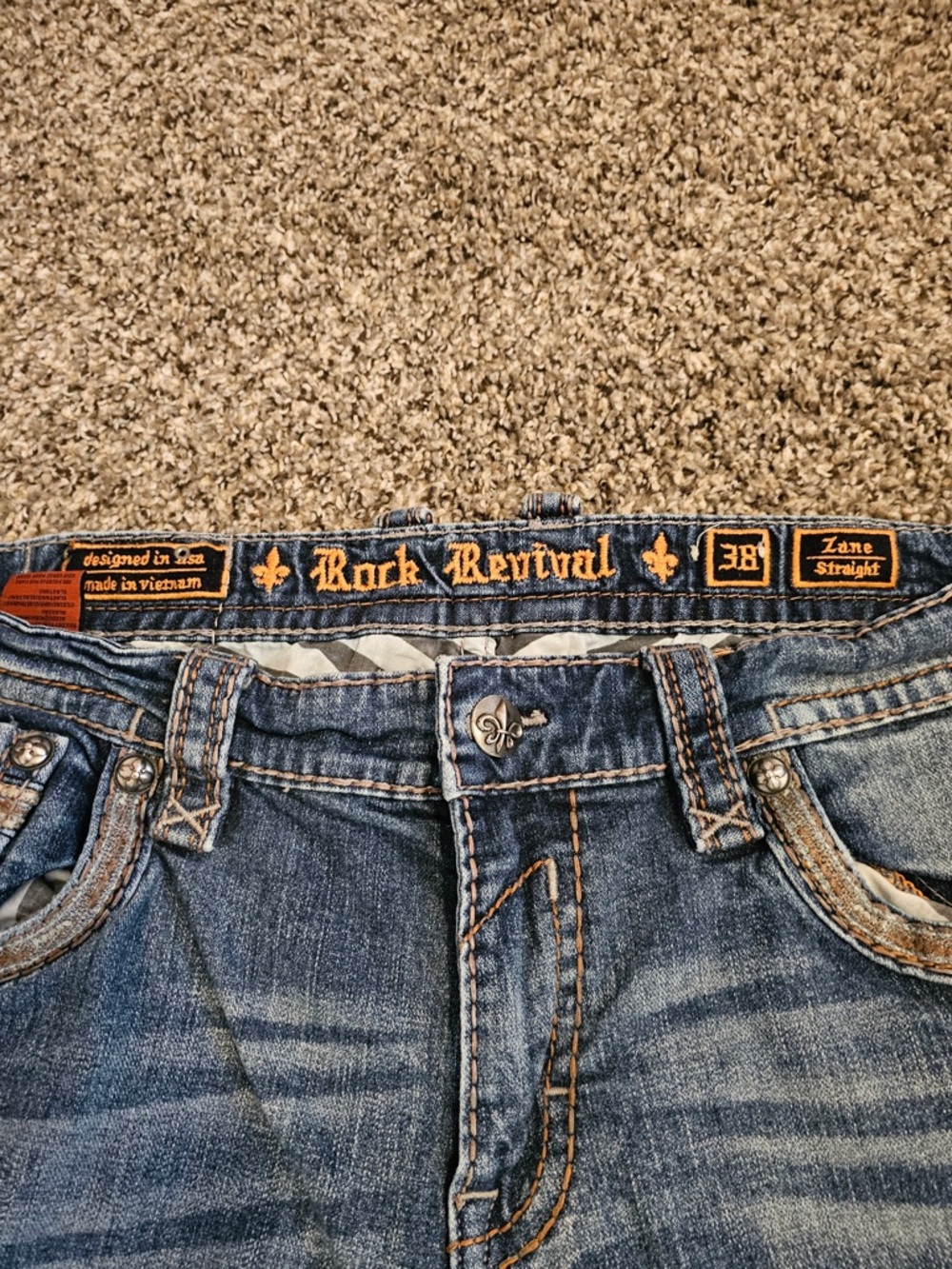 Rock Revival Zane Straight Men’s Jeans - Blue 38x32